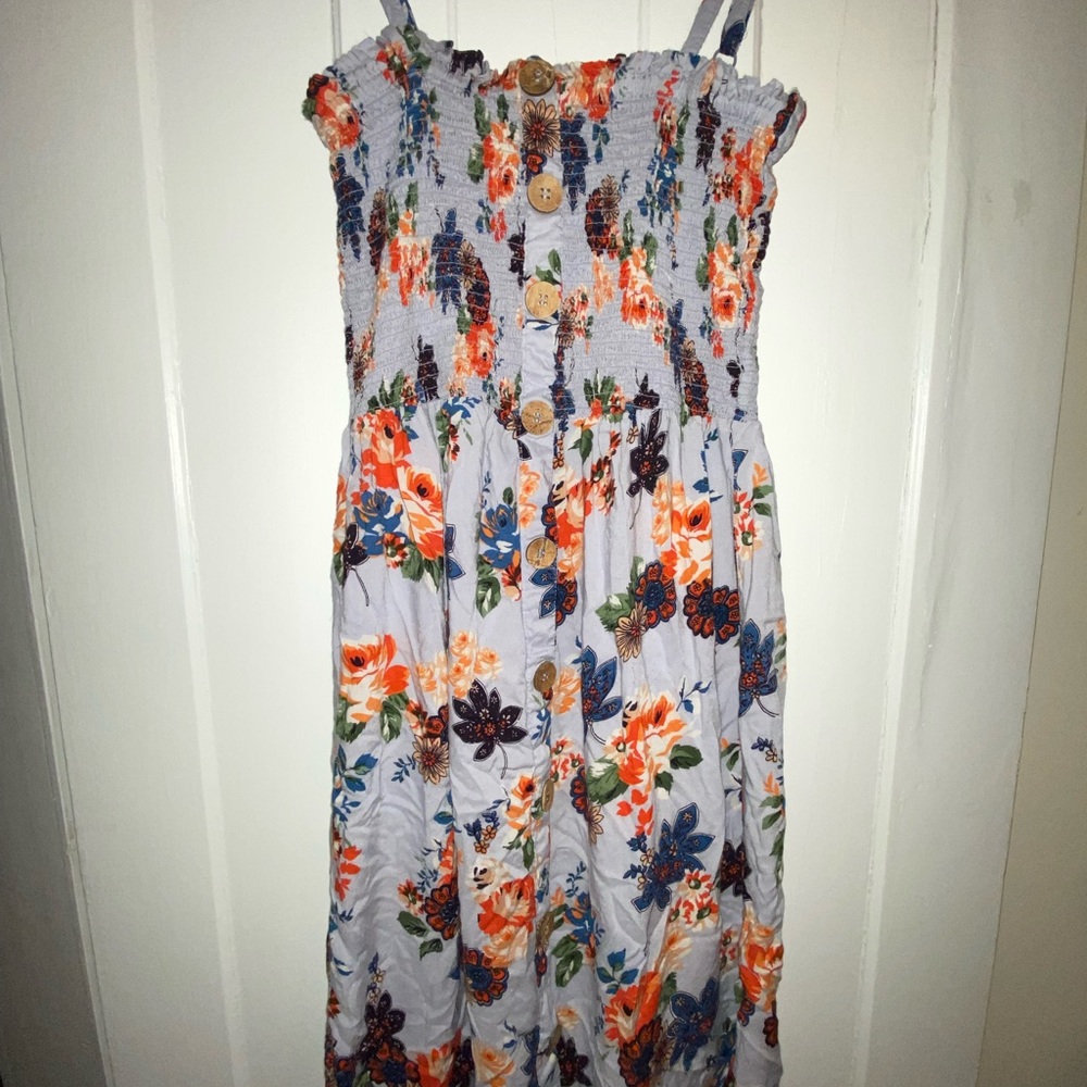 Smocked midi dress